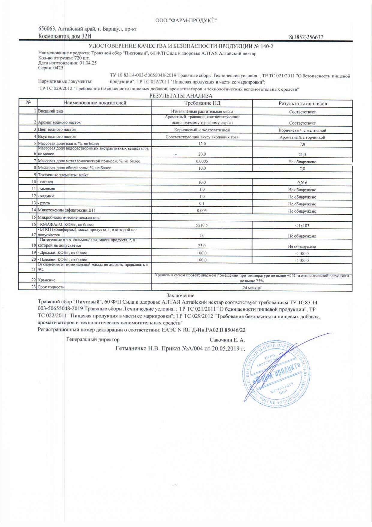 Паспорт №042025